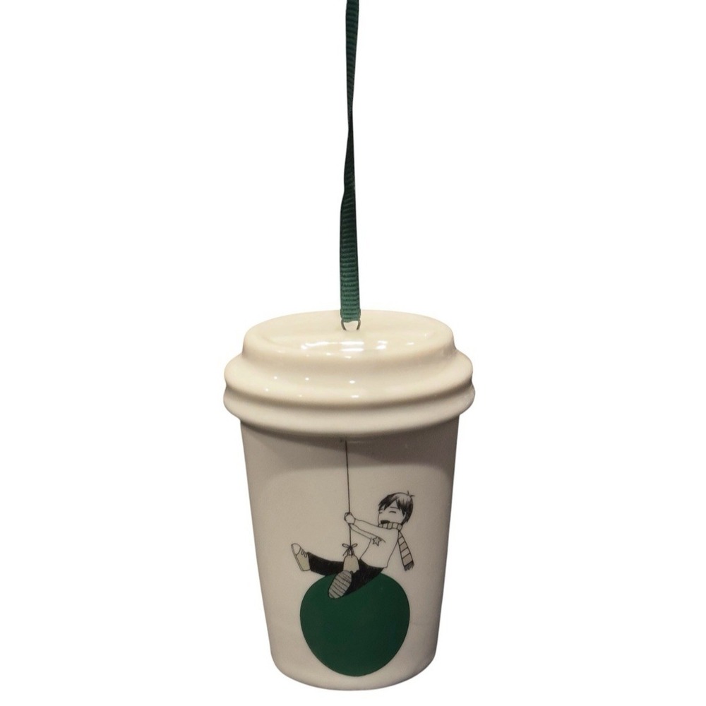 Starbucks‎ 2015 Boy with Balloon Holiday Christmas Ceramic Ornament - Picture 5 of 6